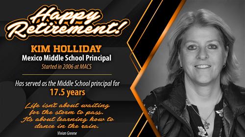  Kim Holliday retirement graphic