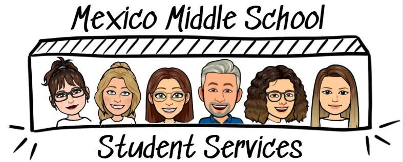 Mexico Middle School Student Services Office staff bitmojis